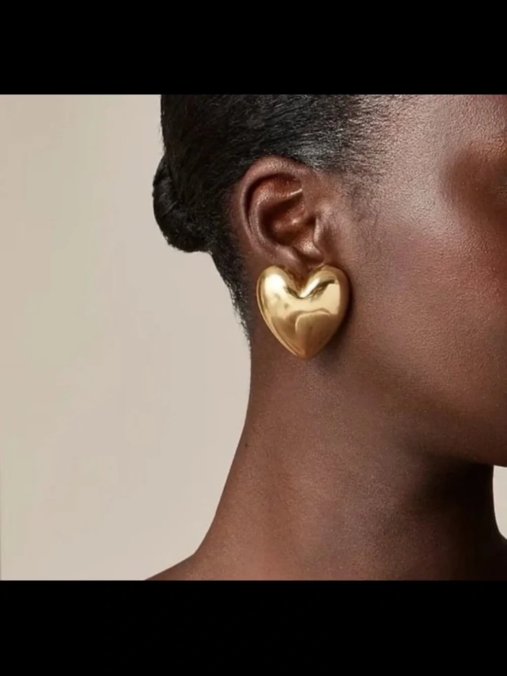J.Crew Shiny Gold Heart Earrings